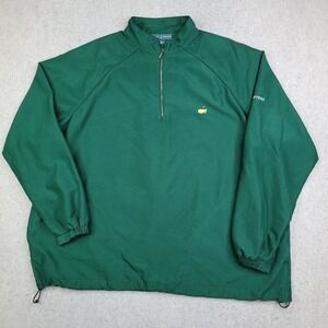 Masters Collection Jacket Men's XL Green 1/4 Zip Windbreaker Pullover Augusta